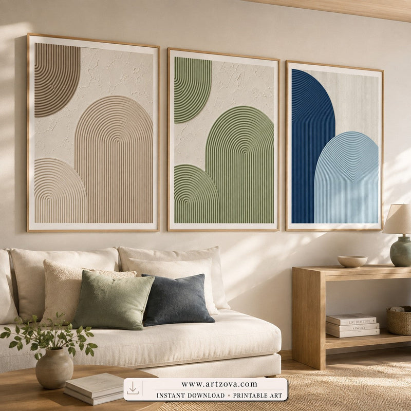 Set of 3 Paintings printable wall art collection - Artzova