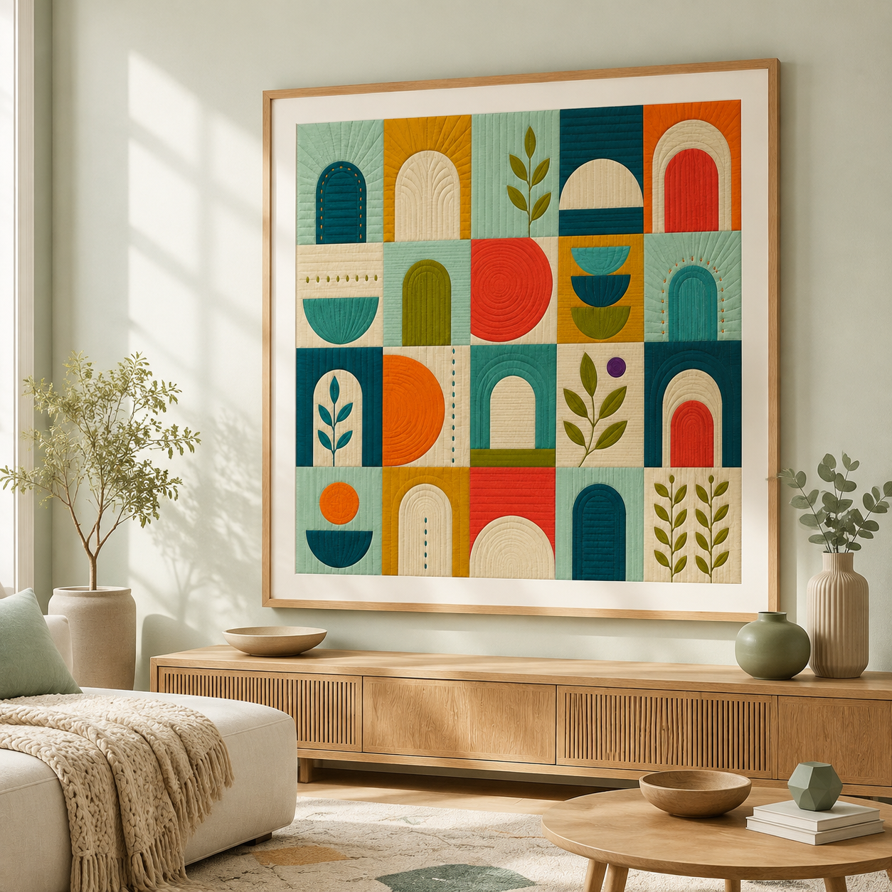 Boho Geometric Printable Wall Art | Colorful Abstract Art