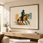 Wild Frontier contemporary western wall art print framed in an office