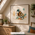 Rodeo Motion contemporary western wall art print framed in an office