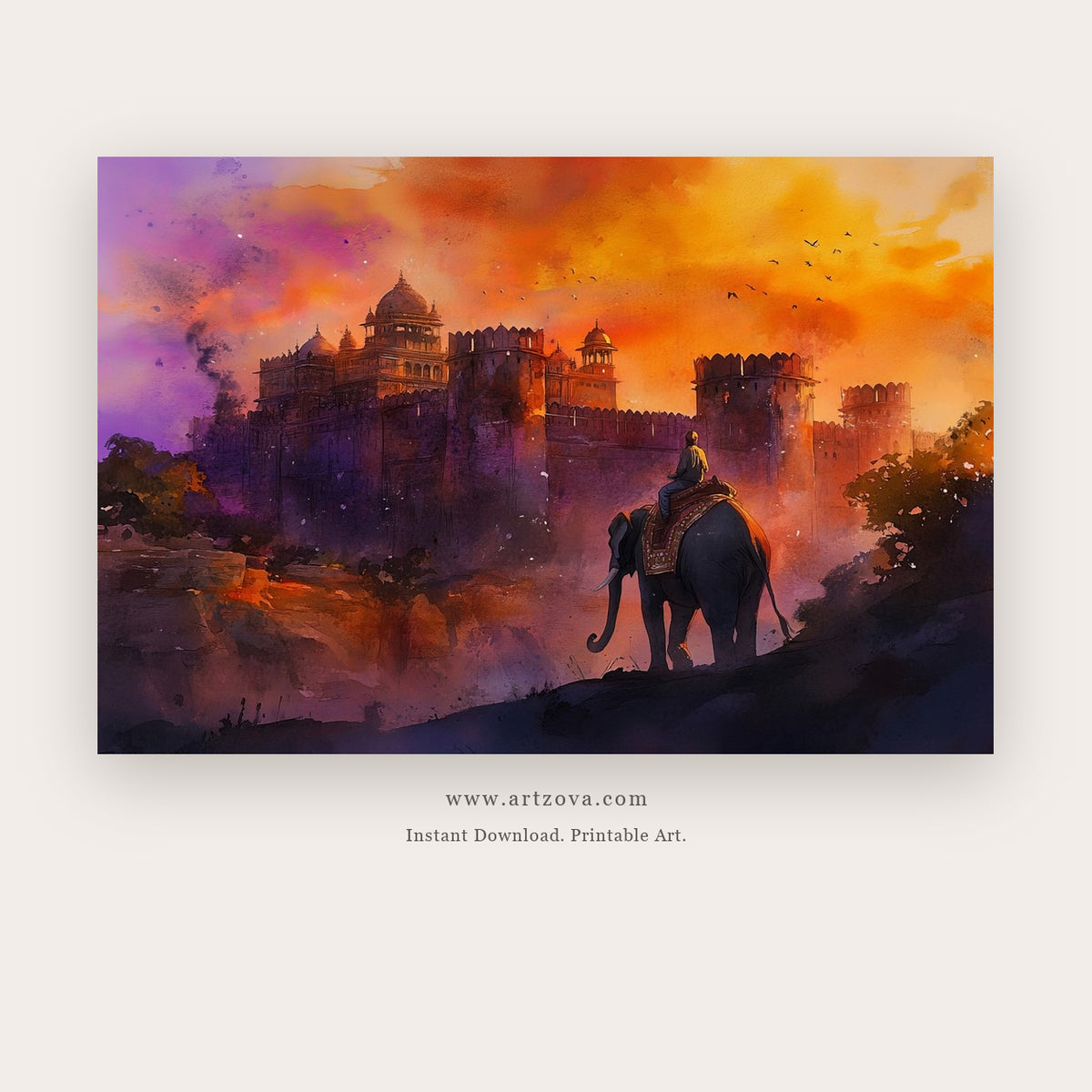 Heritage Dream printable indian art in Terracotta and Chocolate Brown - Artzova