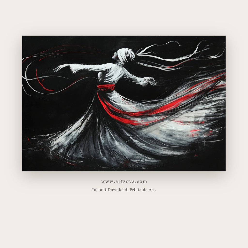 Soul Pauses printable figurative art in Chocolate Brown and Black - Artzova