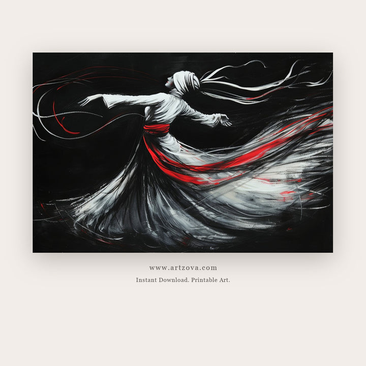 Soul Pauses printable figurative art in Chocolate Brown and Black - Artzova