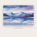 Stillness printable landscape wall art in Blue and Silver - Artzova