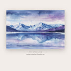 Stillness printable landscape wall art in Blue and Silver - Artzova