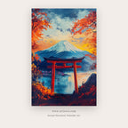 Day Temple – indian art printable wall art in Navy Blue and Blue