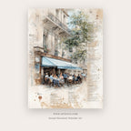 Streets After Rain – city wall art printable wall art in White and Silver