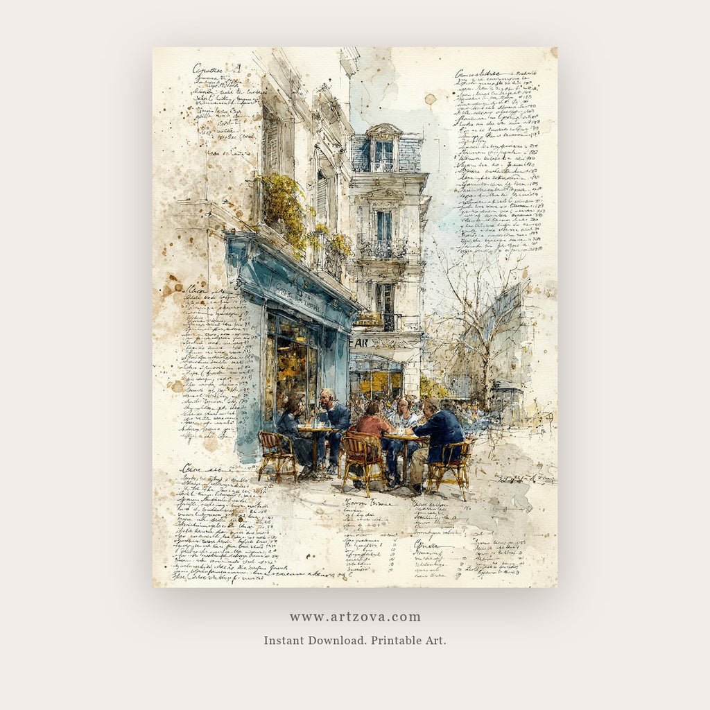 Evening Windows – european theme art printable wall art in Cream and White