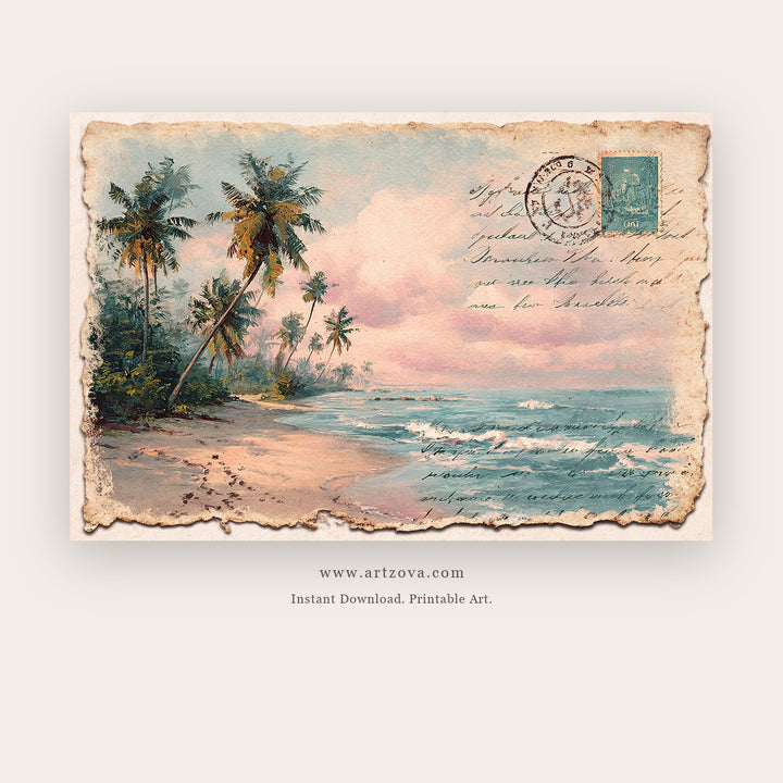 Still Moment Tide – coastal wall art printable wall art in Beige and Cream