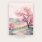 Silence Trees – botanical & floral art printable wall art in Blush Pink and White