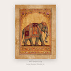 Elephant – indian art printable wall art in Tan and Gold
