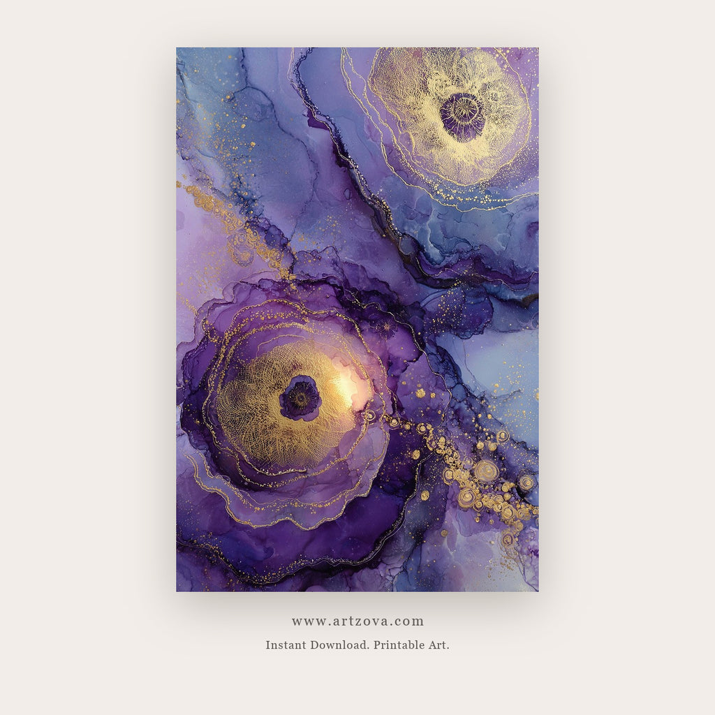 Purple Abstract – abstract wall art printable wall art in Purple and Blue