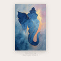 Quiet Offering – indian art printable wall art in Blue and Navy Blue