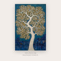 Navy Tree of Life – botanical & floral art printable in Navy Blue and Gold