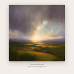 Stormlight Valley – landscape wall art printable in Charcoal and Gold