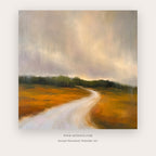 Golden River Path – landscape wall art printable in Gold and Brown