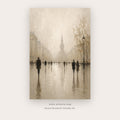 Foggy City Promenade – city wall art printable in Gray and Charcoal