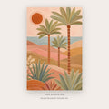 Sunset Palm Geometry – boho wall art printable in Peach and Tan