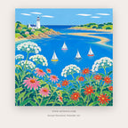 Blue Coast Garden – coastal wall art printable in Sky Blue and Green