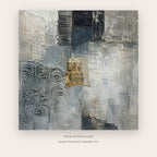 Silver Geometric Layers – abstract wall art printable in Gray and Silver
