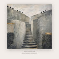 Silent Stairway Abstract – abstract wall art printable in Gray and Silver