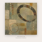 Olive Orbit Abstract – abstract wall art printable in Olive Green and Tan