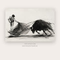Charging Bull Study – figurative wall art printable in Charcoal and White