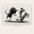 Bulls in Motion – figurative wall art printable in Black and White
