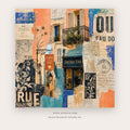 Paris Epicerie Collage – european theme art printable in Peach and Blue