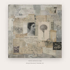 Faded Faces Collage – figurative wall art printable in Gray and Tan