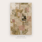 Pressed Memory Collage – abstract wall art printable in Tan and Brown