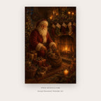 Santa's Christmas List – christmas wall art printable in Brown and Gold