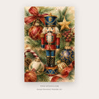 Festive Nutcracker – christmas wall art printable in Red and Green