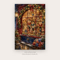 Victorian Christmas Toy Shop – christmas wall art printable in Red and Gold