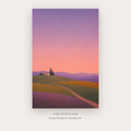 Quiet Road at Sunset – landscape wall art printable in Purple and Peach