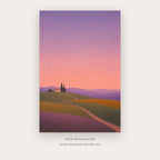 Quiet Road at Sunset – landscape wall art printable in Purple and Peach