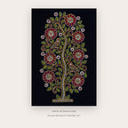 Midnight Floral Tree of Life – indian art printable in Black and Green