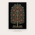 Black Folk Tree of Life – indian art printable in Black and Orange