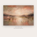 Rosewater Lake Horizon – landscape wall art printable in Pink and Gray