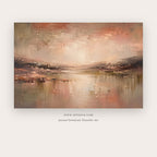 Rosewater Lake Horizon – landscape wall art printable in Pink and Gray