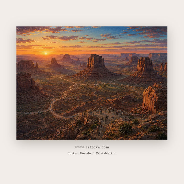 Grand Canyon Sunset – landscape wall art printable in Orange and Brown