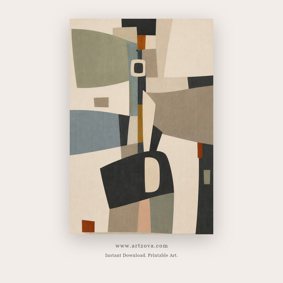 Architectural Balance Abstract – abstract wall art printable in Gray and Black