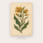 Vintage Golden Garden – botanical & floral art printable in Gold and Green