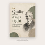 Quality Means Doing It Right – motivational quotes printable in Beige and Black