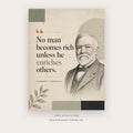 No Man Becomes Rich Unless He Enriches Others printable motivational quote wall art