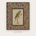 Green Parrot in a Mughal Garden printable bird wall art