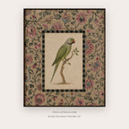 Green Parrot in a Mughal Garden printable bird wall art