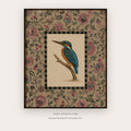 Kingfisher in a Floral Tapestry printable bird wall art