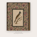 Crested Songbird in a Floral Tapestry printable bird wall art