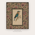 Turquoise Bird in a Floral Tapestry printable bird wall art